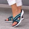 Women Cross Strap Slippers Platform Open Toe Mixed Color Wedges Female Sandals Summer Outdoor Beach Slipper Women Shoes Comfy