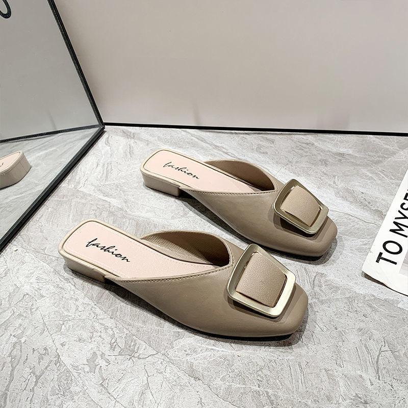 Women's Slippers Outdoor Women's Slippers Flat Muller Slippers Ladies Fashion Sandals New Fashion Leather Shoes