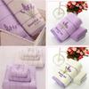 Cotton Embroidery Lavender Aromatherapy Soft Bath Hand Face Towel Sheet Set