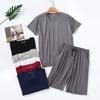Men's Pajamas Summer Modal Short-Sleeved Shorts Home Wear Thin Round Neck Casual Suitable for Daily Wear Plus Size Pajama Set