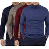 Spring And Autumn Winter Men'S High Collar Knitted Wool Sweater Solid Color Base Sweater Sweater Simple Casual Hoodie