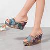 Fashion Plus Size 2025 Hot Sale Platform Open Toe Women's Slippers Summer Printing Wedges Sandals Outdoor Daily Casual Slippers Zapatos