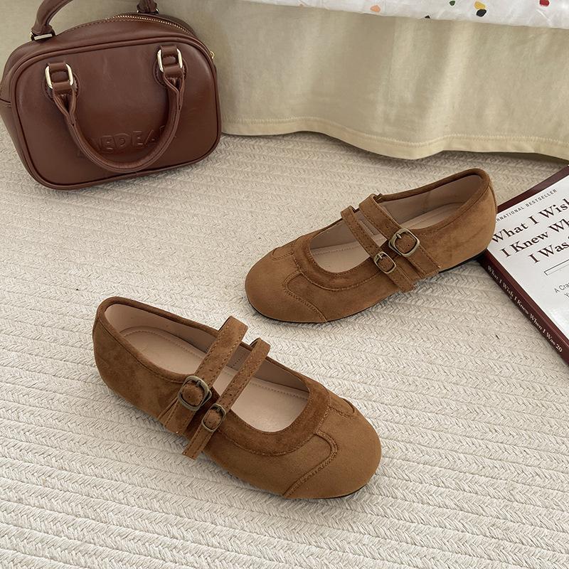 Fashion Versatile Retro Design Sense Niche Mary Jane Shoes Women's 2025 Autumn and Winter New Literary Mori Flat Shoes