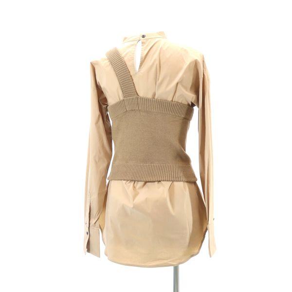 Unused ROSE BUD Long Sleeve One Belt Knit Included Blouse FREE Brown Women Used