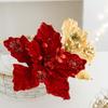 Simulation Christmas Glitter Flower 22cm Christmas Tree Decorations  Home Xmas Decoration