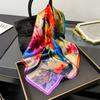 53cm Square Scarf 100% Pure Real Silk Scarves for Women Foulard Fashion 2025 Floral Brand Print Shawls Hijab Bandana Headband