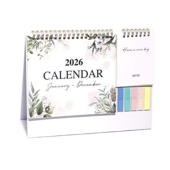 2026 Desk Calendar Small Standing Flip Desktop Calendar Jan. 2026 - Dec. 2026 12 Months Calender with Sticky Note And Memo Pages for Home School