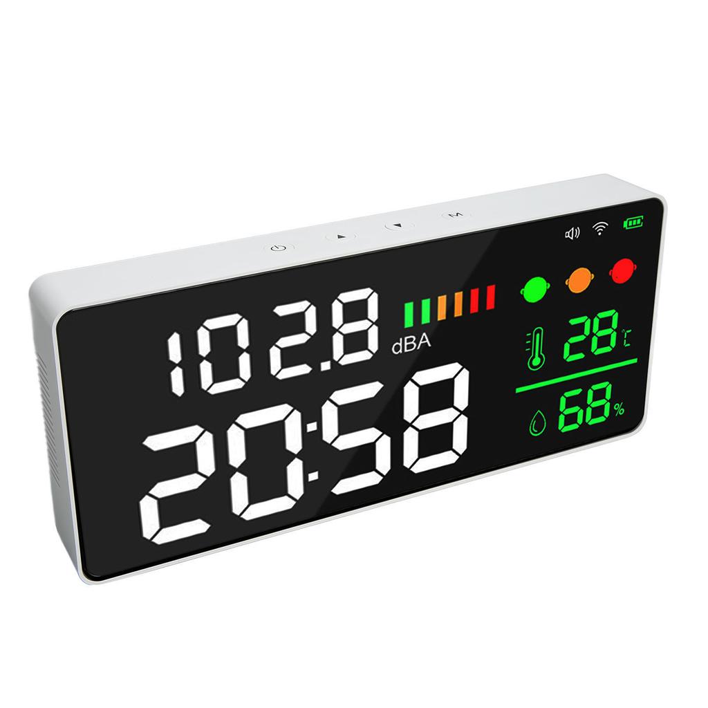 11in Large Screen Decibel Meter WIFI LED Display Temperature Humidity Sound Level Detector Monitor