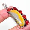 Natural Bumble Bee Jasper,Garnet Gemstone 925 Sterling Silver Pendant 2.44" E0d72