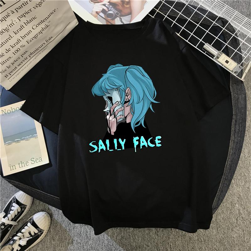 Men T Shirt Sally Face Print Regular Short Sleeve T-shirts Female Harajuku Summer Fashion Casual Short-sleeve Clothing Tops Tees