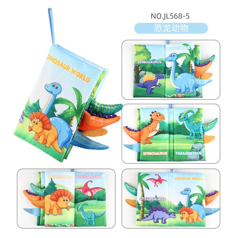 0-3 Years Old Baby Tail Cloth Book 6 Themed Forest Dinosaur Animal Palm Book Early Education Toy