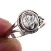Natural Black Rutile Gemstone Handmade 925 Solid Sterling Silver Ring S.8 l8P26
