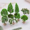 Green Micro Garden Flower Tree Accessories Scene Model Toy Miniature Landscape Trees
