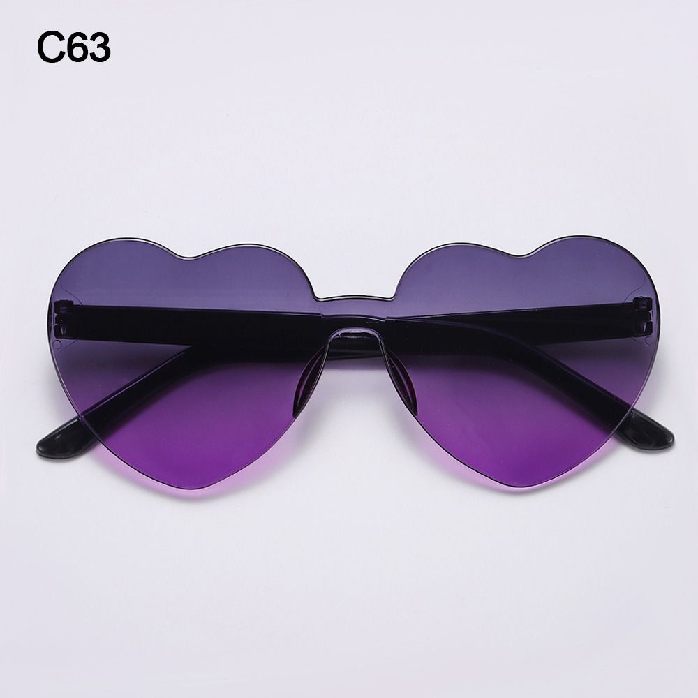 Adults Colorful Candy Color Party Sun Glasses Shades Heart Glasses Heart-shaped Sunglasses