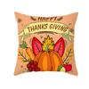 Autumn Harvest Thanksgiving Cushion Cover New Arrival Turkey Pumpkin Peach Skin Printed Cushion