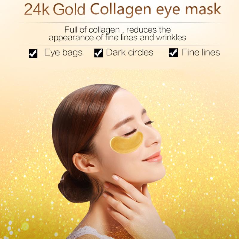 30pcs Gold Eye Mask Patches Crystal Collagen Anti Aging Remove Puffiness Dark Circles Moisturizing Sleep Eyes Pads Gel Skin Care