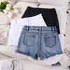 Cross-Border European & American Sexy Casual High-Waisted Plus Size Ripped Denim Shorts for Women