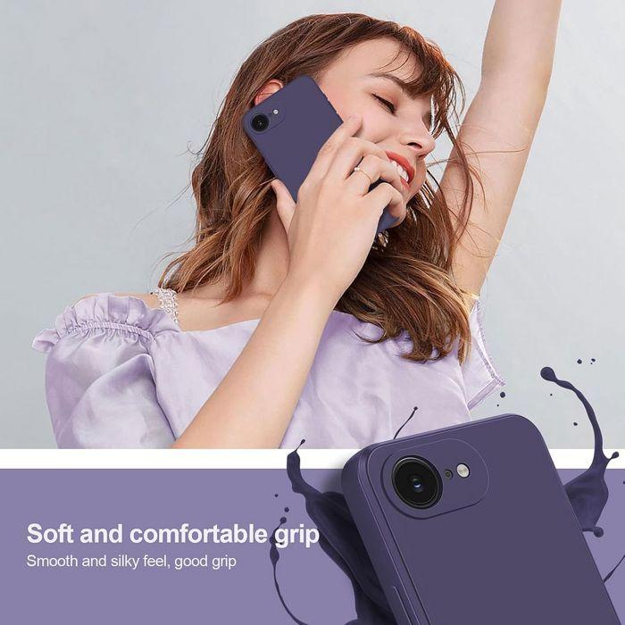 Coque de protection - BOOLING - pour iPhone 16e - Silicone Souple - Violet Foncé - Anti-Rayures