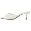 Fashionable Comfortable Patent Leather Effect High Heels Slide Sandals Women Footwear White 2361510001
