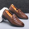 Fashion Designer Wedding Shoes Men's Loafers Fashion Slip-On Derby Shoes Retro Business Leather Man Shoes Casual Social Dress Shoes