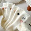 Cartoon Mink Velvet Thick Women's Socks Thick Fleece White Mid-tube Socks Winter Socks