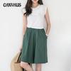 Trousers Women's Summer Cotton Linen Plus Size Loose Middle Trousers Linen Wide-legged Shorts Casual Straight Draped Trousers