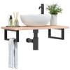 VidaXL Wall-mounted Vanity Shelf Steel and Solid Oak Wood, Floating Vanity Shelf, Vanity Shelf for Countertop 3302329