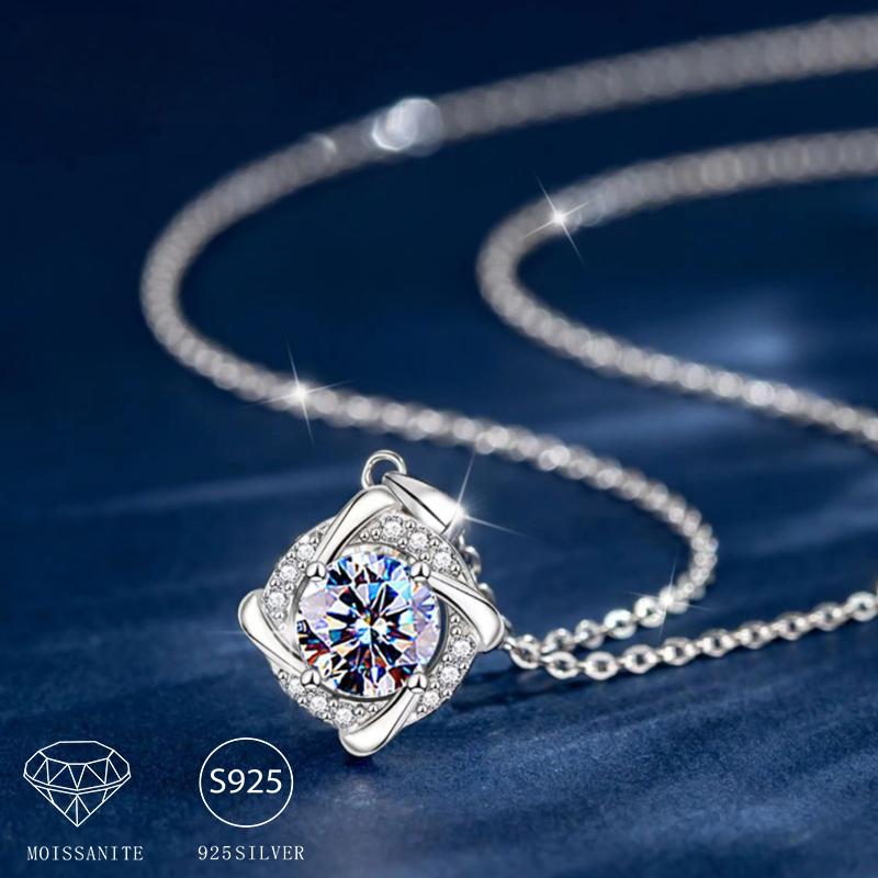 S925 Sterling Silver Moissanite Windmill Pendant Necklace Clavicle Chain Confession Jewelry Wedding Engagement Proposal Birthday