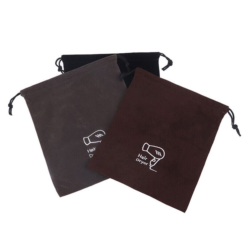 Velvet Bag for Jewellery Travel Toiletry Carry Pouch Hair Dryer Pouch Hair Dryer Drawstring Bag