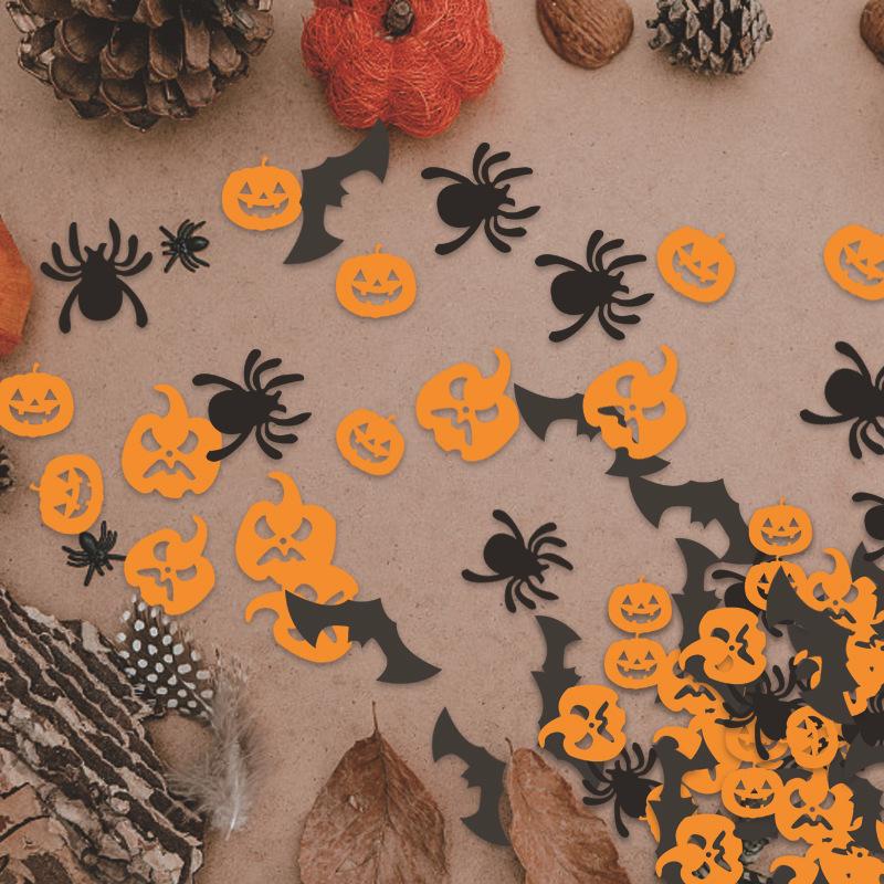 Хэллоуин Бумага Стол Конфетти Паутина Тыква Летучая мышь Скелет Блестки для Хэллоуина Вечеринка Бар Дом с привидениями Декорации Товары