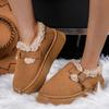 Fashion Women Ankle Boots Winter Comfortable Leisure Shoes Round Toe Platform Cotton Shoes Women Thick Bottom Plush Casual Snow Boots