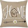Easter Decoration Spring Sunflower Linen Throw Pillow Cover Car Sofa Lumbar Pillow Cushion