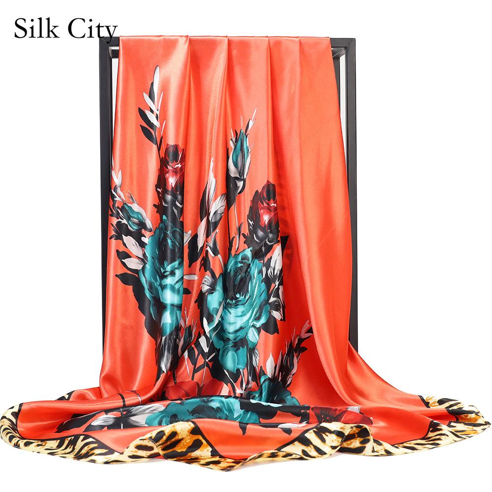 High-quality Luxurious Silk Scarves Headband Scarfs Neck Scarf For Women Chain Silk Scarf Women's Decorative Shawl
