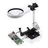 LED Light Magnifier Soldering Station Magnifying Desk Lamp Helping Hands Repair Clamp Alligator Auxiliary Clip Stand
