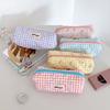 1 Piece Sweet Student Pencil Pouch for Girl Candy Color Lace Bow Plaid Pencil Bag Cartoon Stationery Storage Bag School Supplies