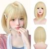 Sofeiyan Wig Bob Blonde Short Straight Full Wig Wig for Everyday Use Natural Small Face Ladies Female Crossdressing Heat Resistant Wig with Wig Net