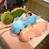 New Huggable Big Long Cute Dinosaur Plush Toy Soft Cartoon Animal Triceratops Stuffed Doll Boyfriend Pillow Girls Birthday Gift