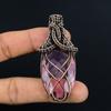 Kunzite Pendant, 999 Copper Wire Wrapped Gemstone Jewelry, Handmade Pendant, For Thanksgiving