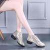 Ladies Modern Dance Shoes Women Adult Square Dance Shoe Mid-Heel Soft Bottom Black Dancing Women's Performance Shoes
