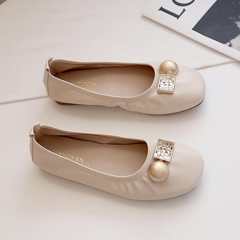 New Rhinestone Design Women Flats Shoes Woman Loafers Spring Autumn Casual Slip On Ladies Ballets Square Head Flat Shoes