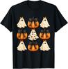 Halloween Coquette Bow Pumpkin Ghost Spooky Boo Women Girl Unisex T-Shirt