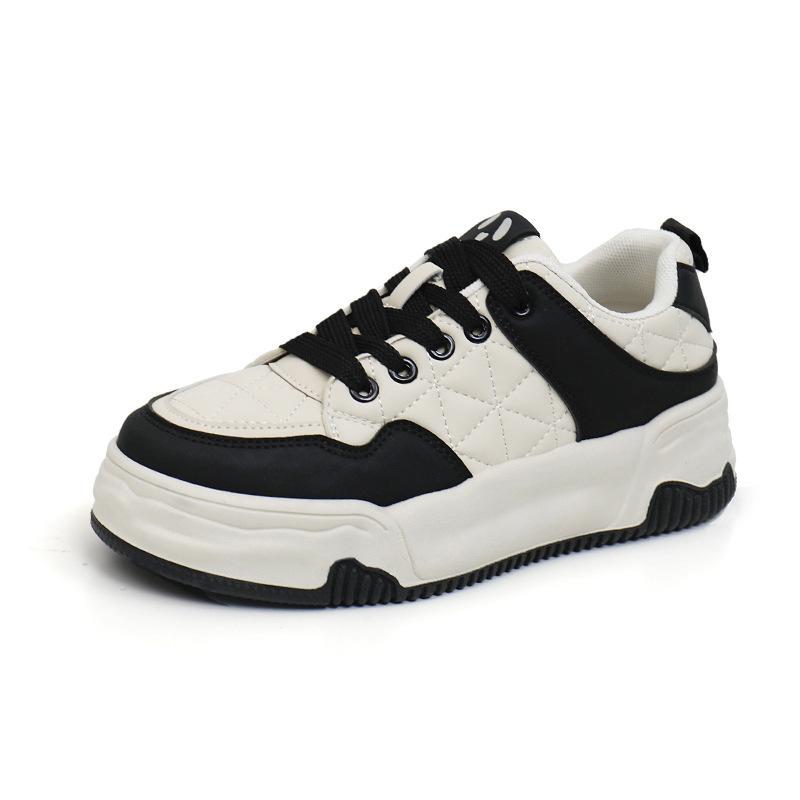 Little White Shoes Women's 2025 Spring New Student Korean Version Ins Versatile Thick Baseplate Shoes Spring and Autumn Casual Shoes KT2602