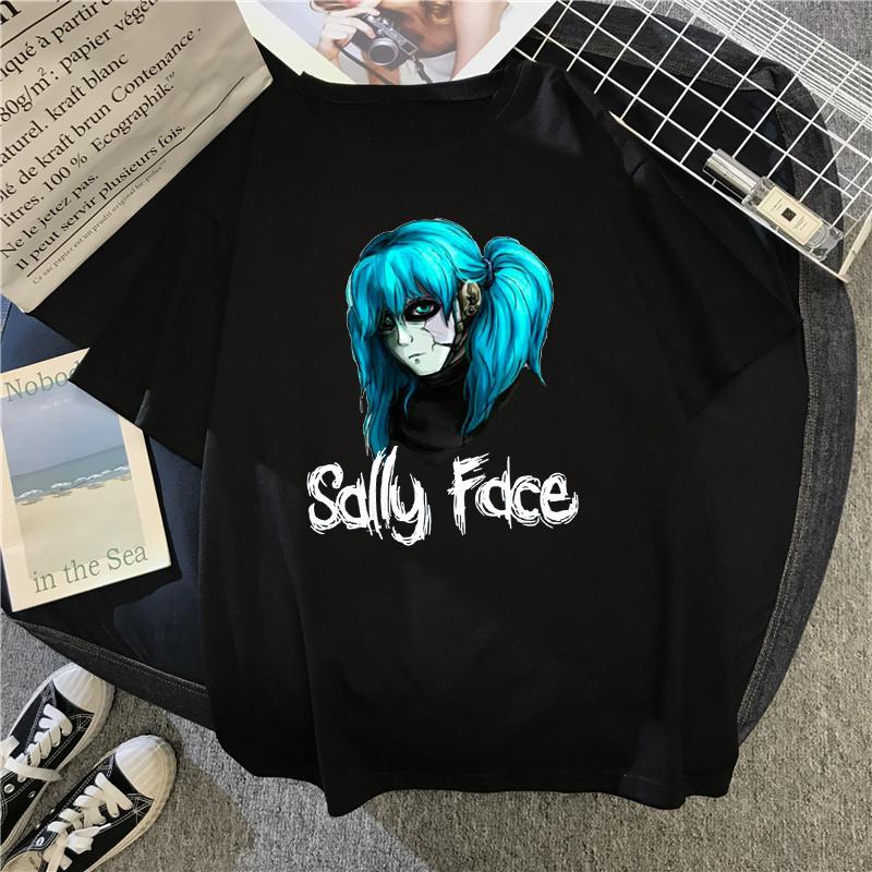 Men T Shirt Sally Face Print Regular Short Sleeve T-shirts Female Harajuku Summer Fashion Casual Short-sleeve Clothing Tops Tees