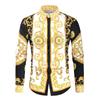 Men's Luxury Printed Dress Shirts Fashion Long Sleeve Silm Fit Shirts