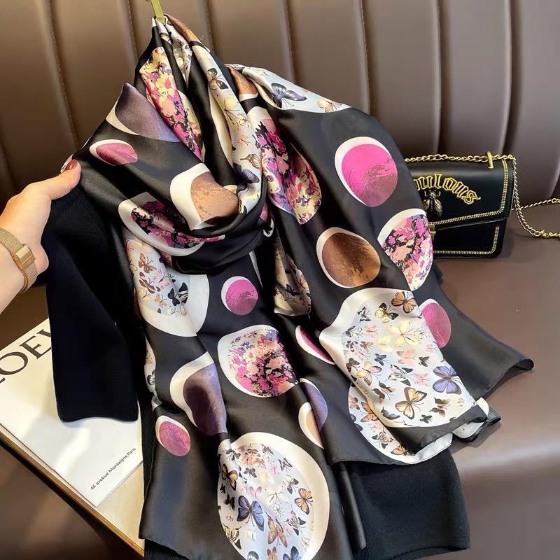 Spring Scarf Women's Luxury Design Polyester Material Smooth Scarf Soft Shawl Beach