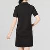 Puma Solid Color Casual Loose Minimalist Knitted Polo Short Sleeve Dress Women Dress Black 676658-01