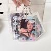 Korean Transparent Glitter Card Holder - Starry Design for Small Cards & 3-Inch Polaroids