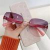 Vintage Rimless Sunglasses Gradient Sunglasses Women Shades Fashion UV400 Eyewear Frame Sun Glasses Ladies Eyeglasses