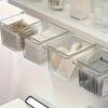 1PCS Transparent Drawer Storage Box Under Mirror Cabinet Oragnizer Bathroom Cotton Stick Makeup Pull-Out Case