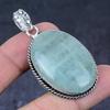 Natural Aquamarine Gemstone Handmade 925 Sterling Silver Pendant 2.17" S1k16
